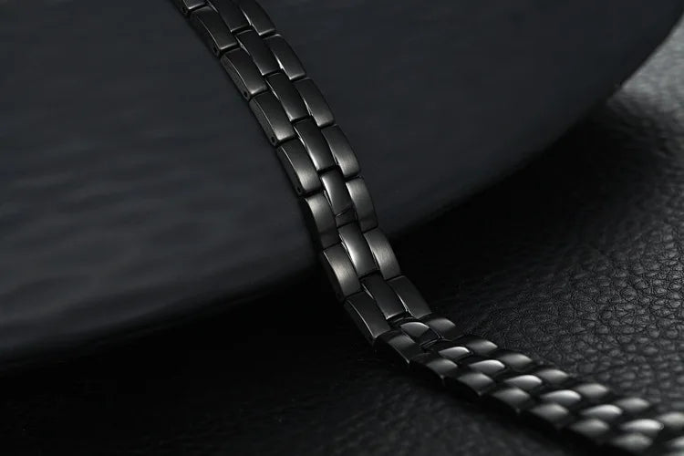 New Men's Pure Titanium Jewelry Magnetic Bracelet For Men Germanium Far Infra Red Fashion Black Health Care Bracelets