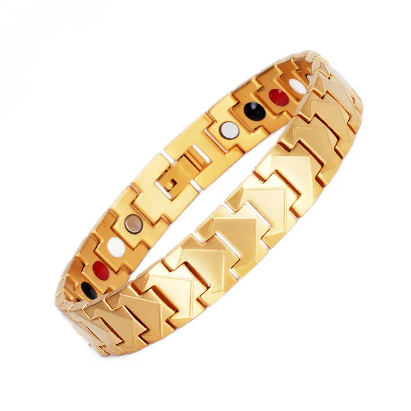 Men's Magnetic Bracelet European American Styele Magnetic Germanium Bracelet Stainless Steel Wristband Health Care Jewelry