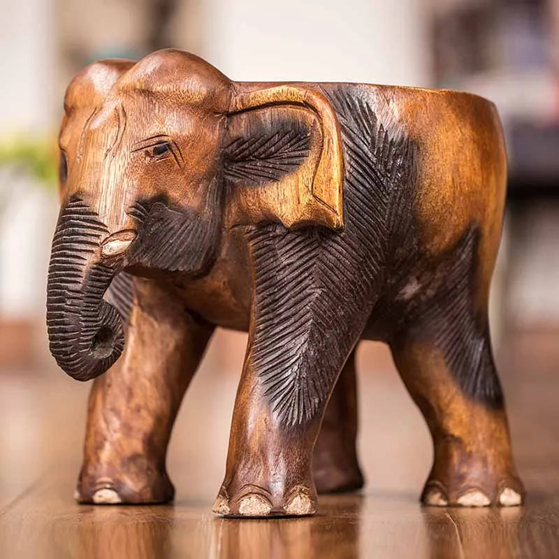 Chinese Solid Wood Low Stool Furniture Stool Southeast Asian Elephant Wood Carving Hallway Living Room Shoe Changing Round Stool
