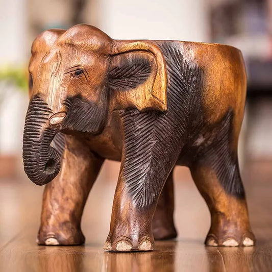 Chinese Solid Wood Low Stool Furniture Stool Southeast Asian Elephant Wood Carving Hallway Living Room Shoe Changing Round Stool