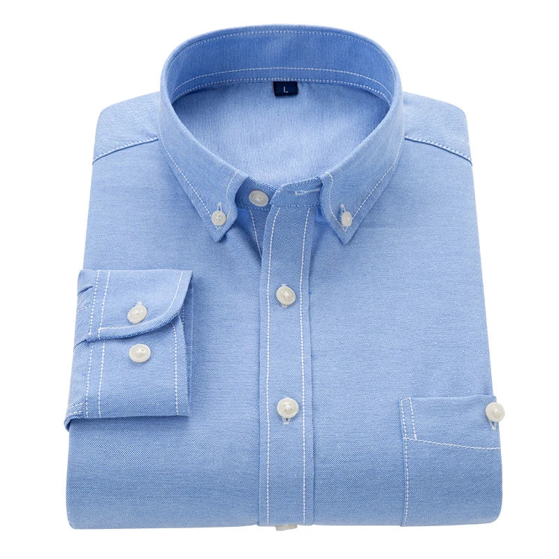 Men's clothing Long sleeve man shirts vintage clothes White  shirt Korean clothing  men's fashion Beach Oxford black shirt Top