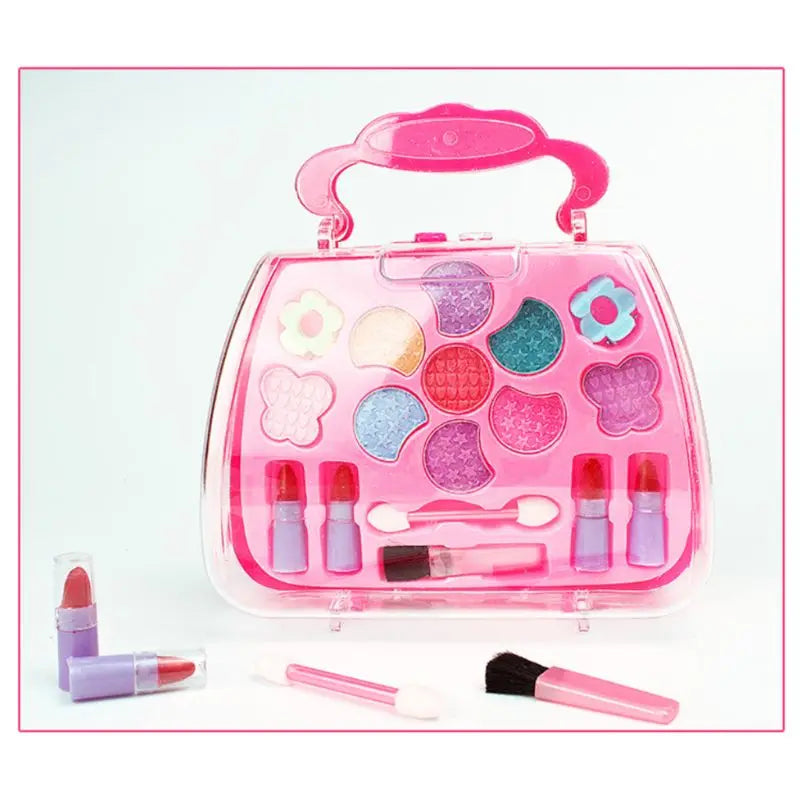Safe Non Toxic Eyeshadow Lipstick Brush Kit Children Girl Princess Makeup Set Pretend Play Education Toy