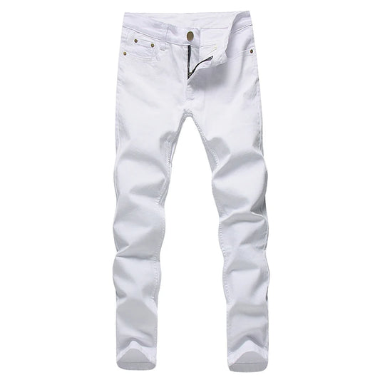 2022 Men Stretch Jeans Fashion white Denim Trousers For Male Spring And Autumn Retro Pants Casual Men's Jeans size 27-36