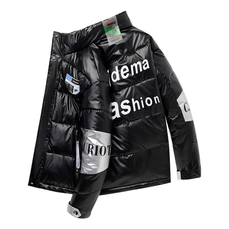 2020 Winter Men's Jacket Casual Warm Thick Coat Fashionable Hooded Parkas Men's Clothing Windproof Shiny Jacket 4XL