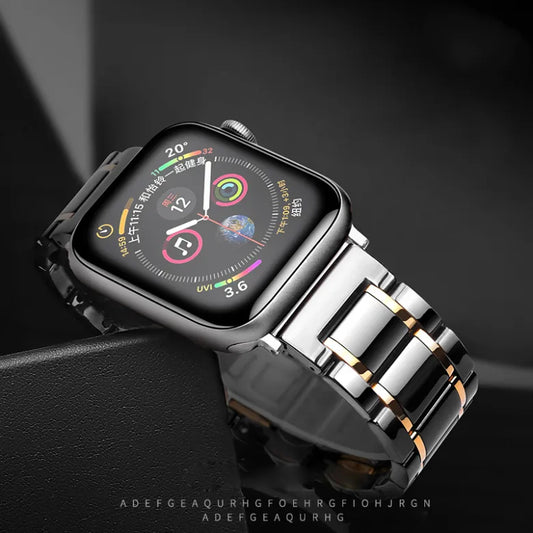 Ceramics correa for apple watch bands Series 6 5 4 44 40mm Bracelet for iwatch band 3 2 38 42mm women men watches Fran-38h strap