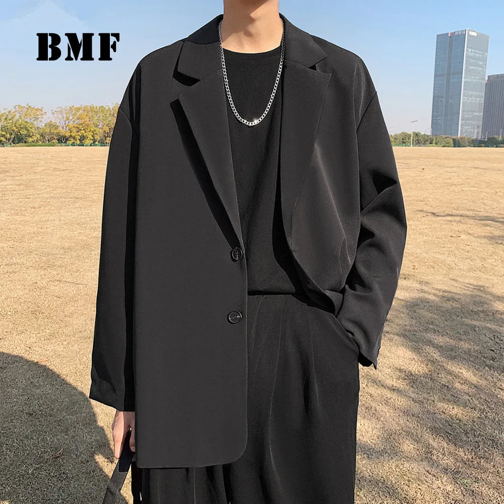 Hip Hop Loose Plus Size Suit Male Kpop Oversized Tops Men'S Clothing Ulzzang Fashion Coat Streetwear Jackets