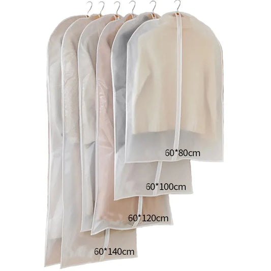 Transparent Wardrobe EVA Storage Bags Cloth Hanging Bags Garment Suit Coat Dust Cover Washable Clothing Bag Pouch Case Organizer