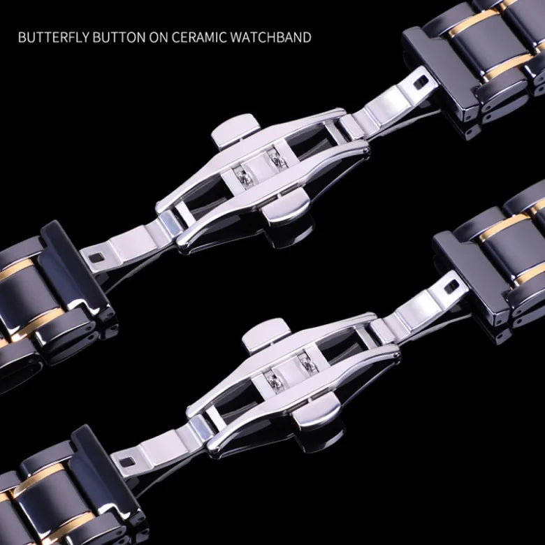 Ceramics correa for apple watch bands Series 6 5 4 44 40mm Bracelet for iwatch band 3 2 38 42mm women men watches Fran-38h strap