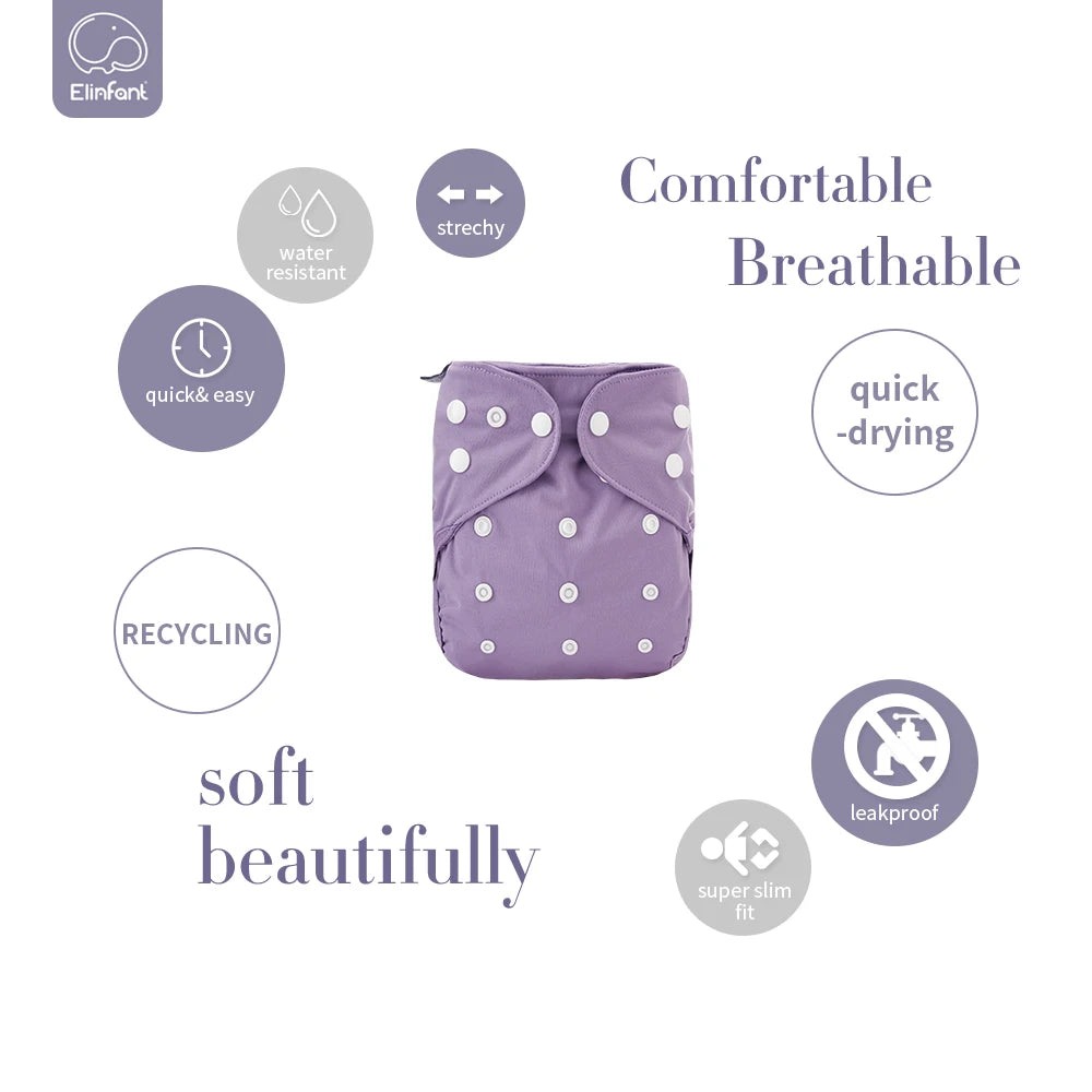 Elinfant 1 Pcs Baby Waterproof Diaper Cover Multiple Colour Reusable Washable Eco-friendly Adjustable Cover Fit 3-15kg Baby