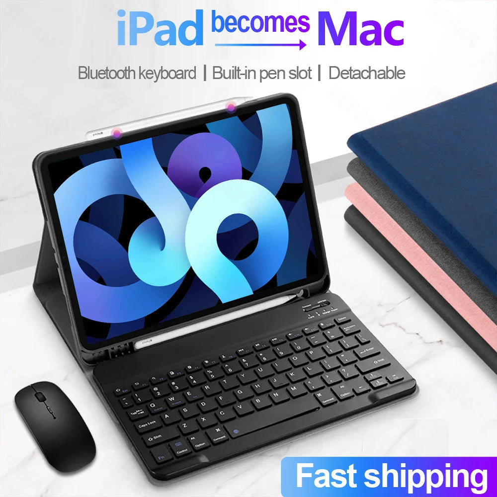 Keyboard For iPad 6th 7th 8th 9th Generation Case 10.2 2021 Pro 11 12.9 2022 9.7 10.5 10.9 2020 iPad Air 5 4 3 2 1 Case for iPad