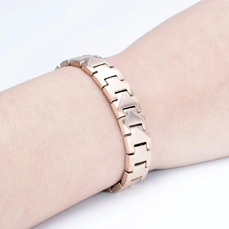 Men's Magnetic Bracelet European American Styele Magnetic Germanium Bracelet Stainless Steel Wristband Health Care Jewelry