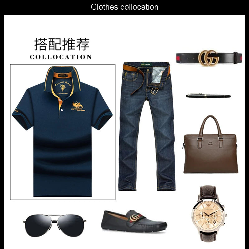 men's polo shirt short sleeve t-shirt summer new men's Lapel Loose Large Size Half Sleeve T-shirt Top Men's Clothing