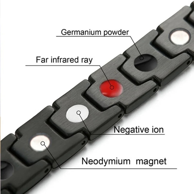 Punk Stainless Steel Men's Bracelets Energy Magnetic Tourmaline Bracelet Health Care Jewelry Chain for Women Bracelets Bangle