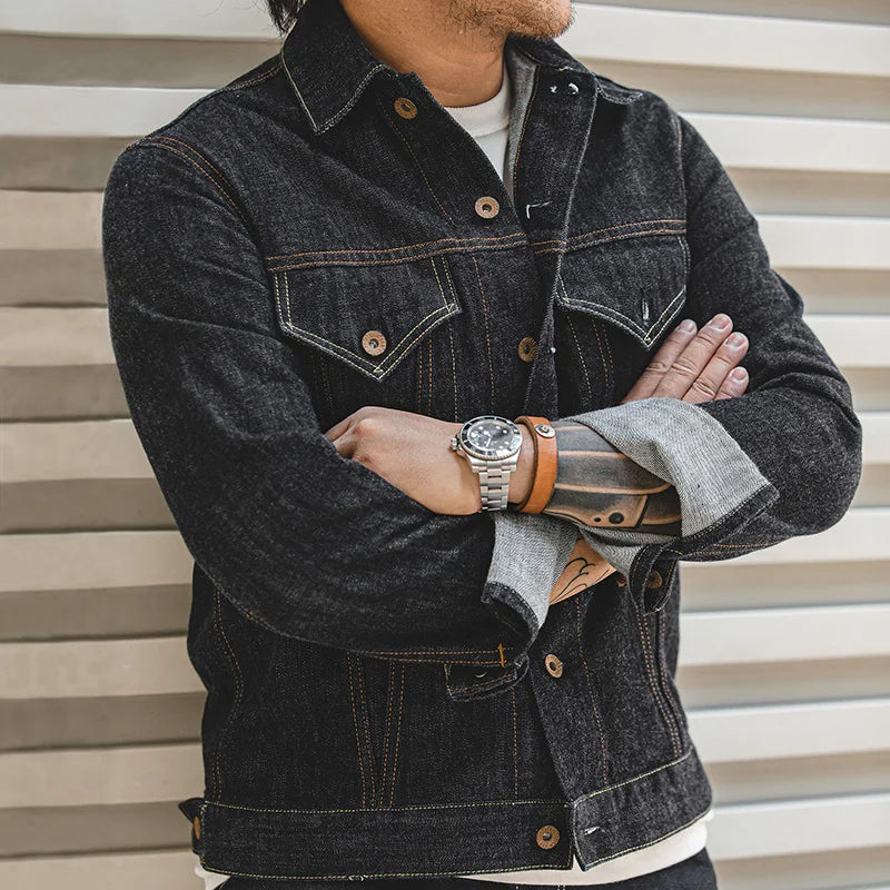 Maden Retro Blue Denim Jackets For Men Casual Crowboy Streetwear Coat Bomber Jacket Harajuku Vintage Outerwear Men's Clothing