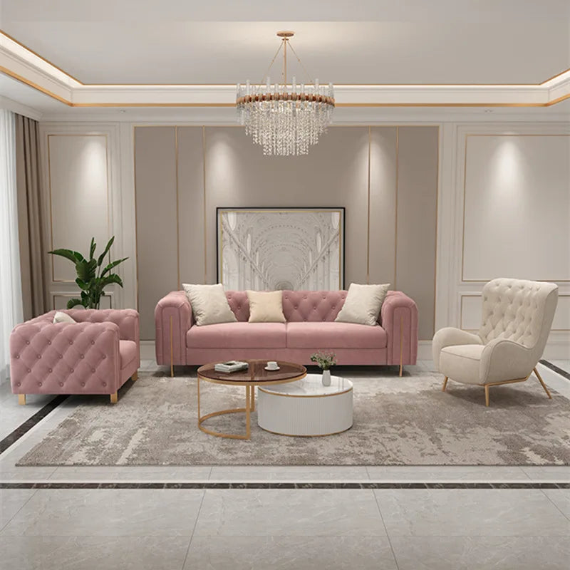 GG2 Modern simple luxury living room fabric art large and small apartment super fiber leather corner leather sofa combination
