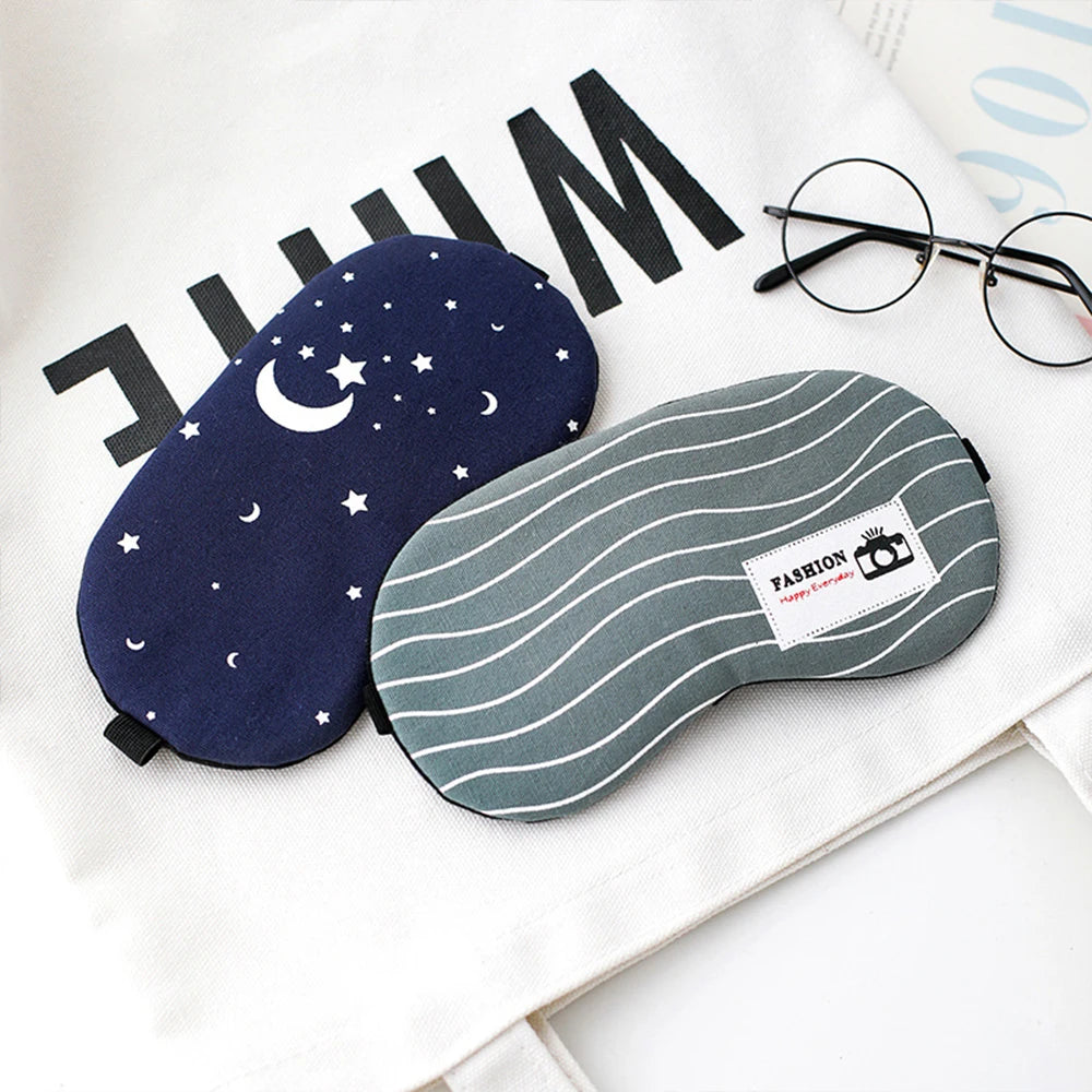 Cotton Linen Sleep Mask Printing Striped Pattern Eye Patches Breathable Comfortable Sleeping Masks Eye Patch Shading Cute Child