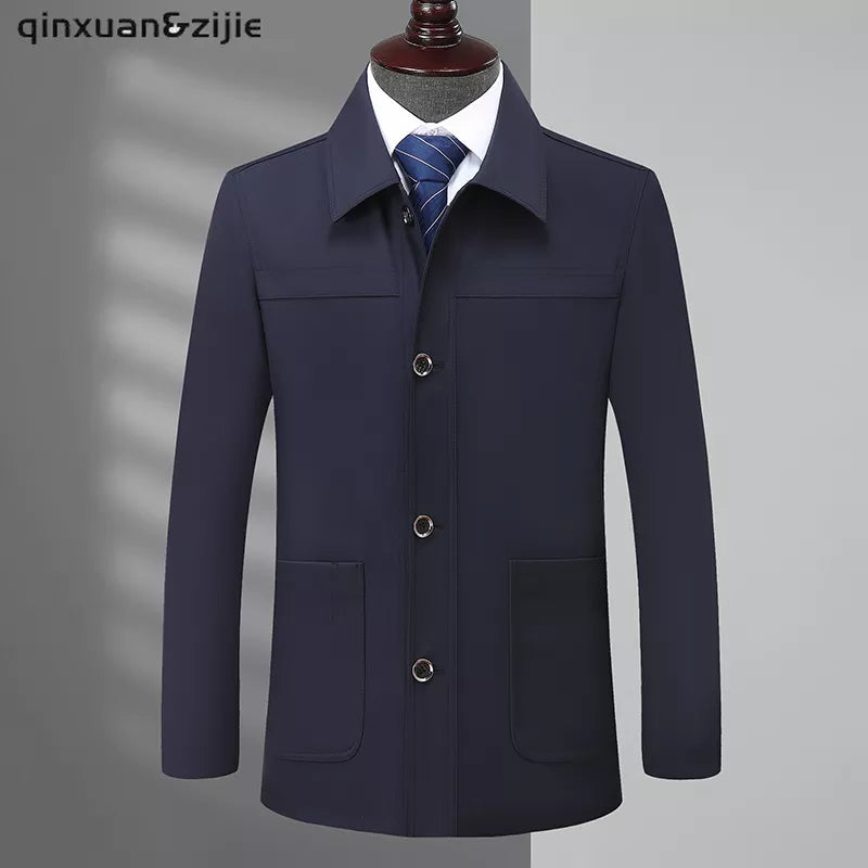 Mens Jackets Plus Size Coats Turn Down Collar Men Winter Jacket Button Pocket Men's Clothing 2022 Fashion Long Sleeve Coat Men