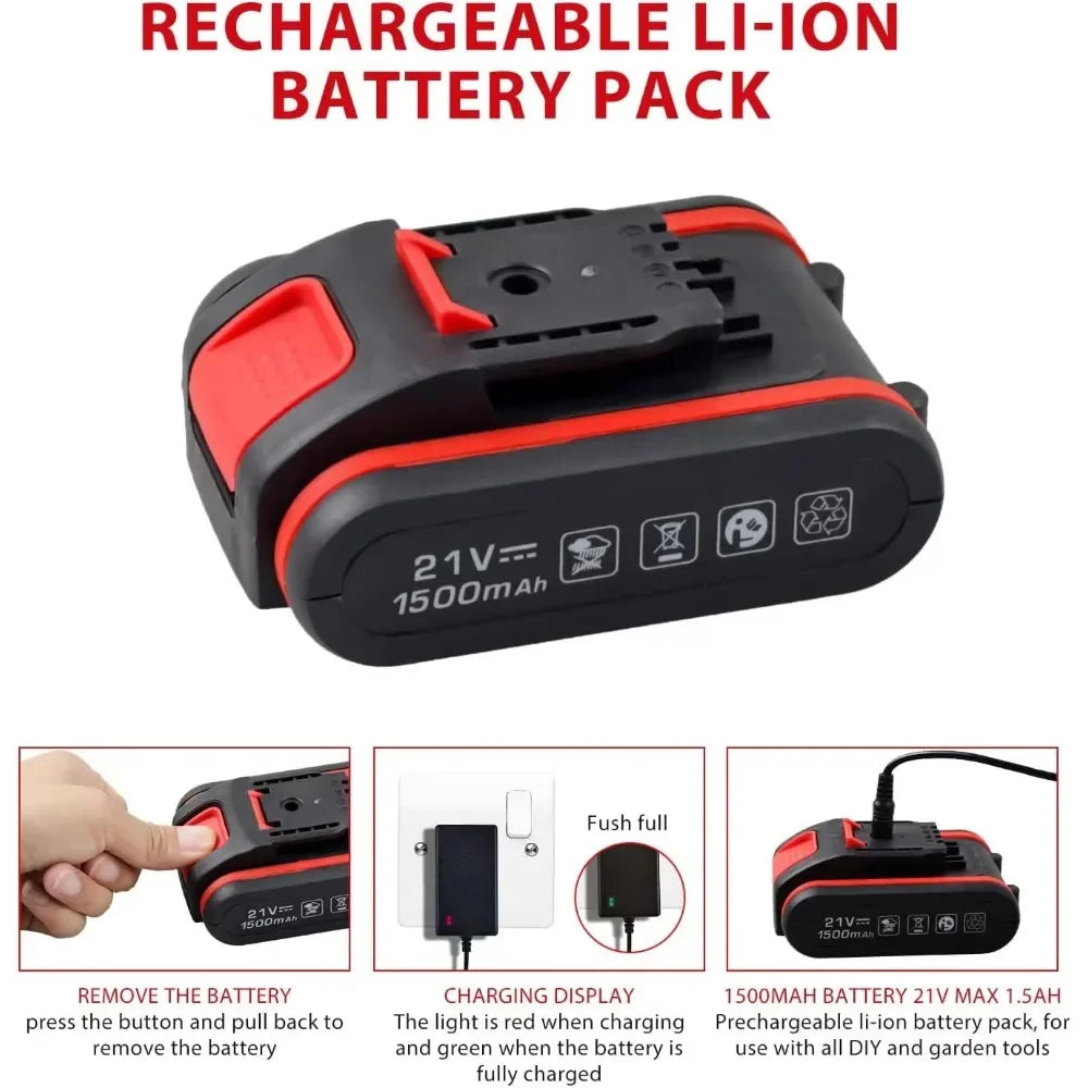 Tool Set With Drill and 112pcs Household Hand Tool Kit for Daily Home Repair Diy Tools Professional Brushless Red