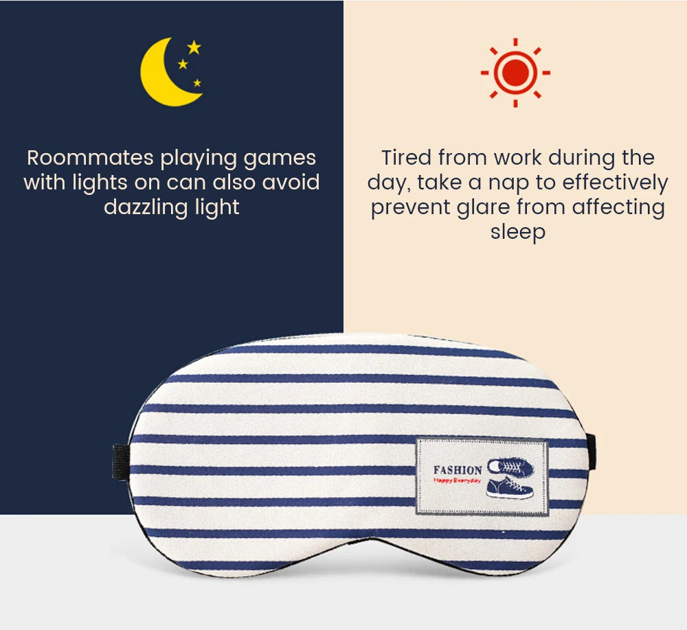 Cotton Linen Sleep Mask Printing Striped Pattern Eye Patches Breathable Comfortable Sleeping Masks Eye Patch Shading Cute Child