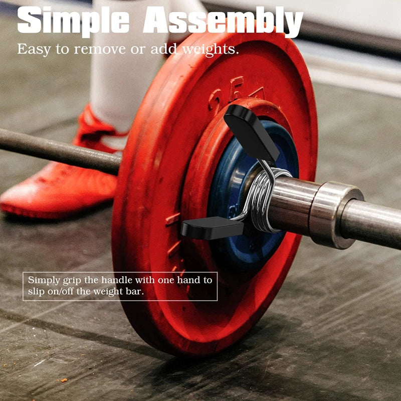 Barbell Clamp Dumbbell Clip Spring Collars 1pair 24/28/30/50mm Standard Barbell Non-Slip Lock for Gym Weightlifting Powerlifting