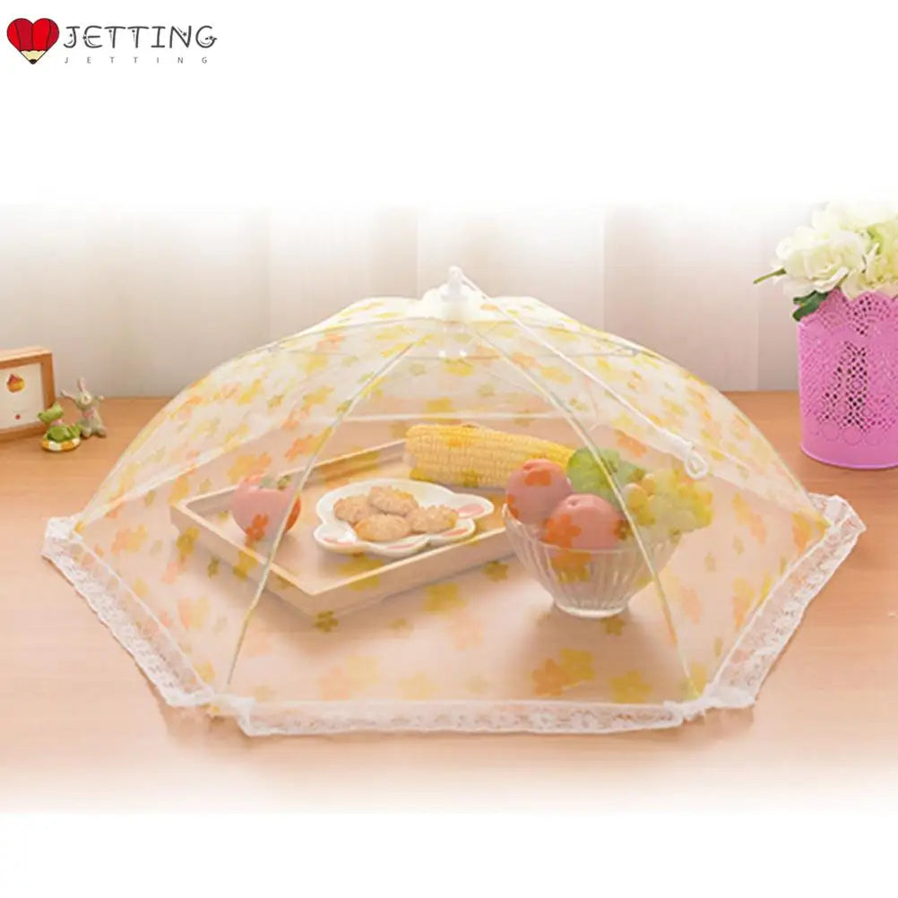 Hexagon Gauze Food Cover Umbrella Style Picnic Anti Fly Mosquito Net Tent Meal Cover Table Mesh Food Cover Kitchen Tool