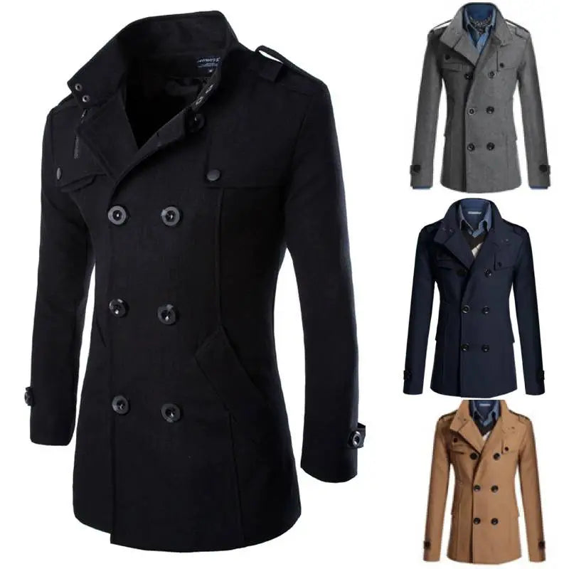 New Men's Coat Plus Size Men Coat Men's Slim-Fit Mid-Length Male Men's Clothing Trench Coat Men's Jackets
