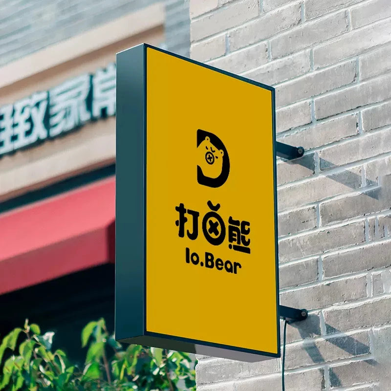 Custom Rectangle LED Advertising Light Box Outdoor Waterproof 3D Business Signs Beauty Studio Restaurant Illuminated Billboard