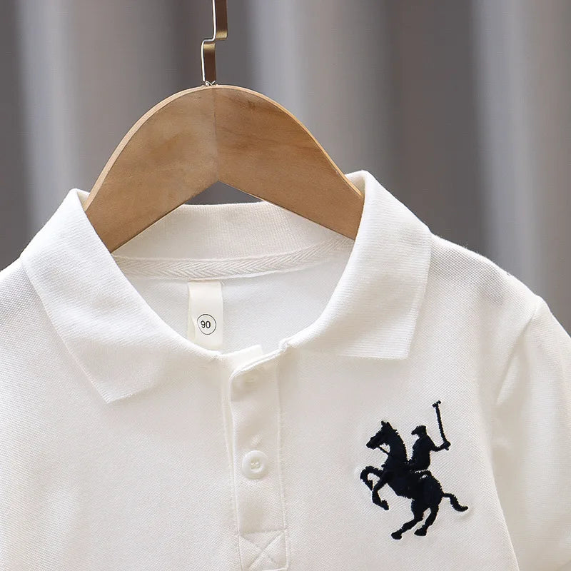 Summer Baby Boys T Shirt Short Sleeve Polo Shirts for Boy Children Solid Color Tee Baby Top Boy Clothes Korea
