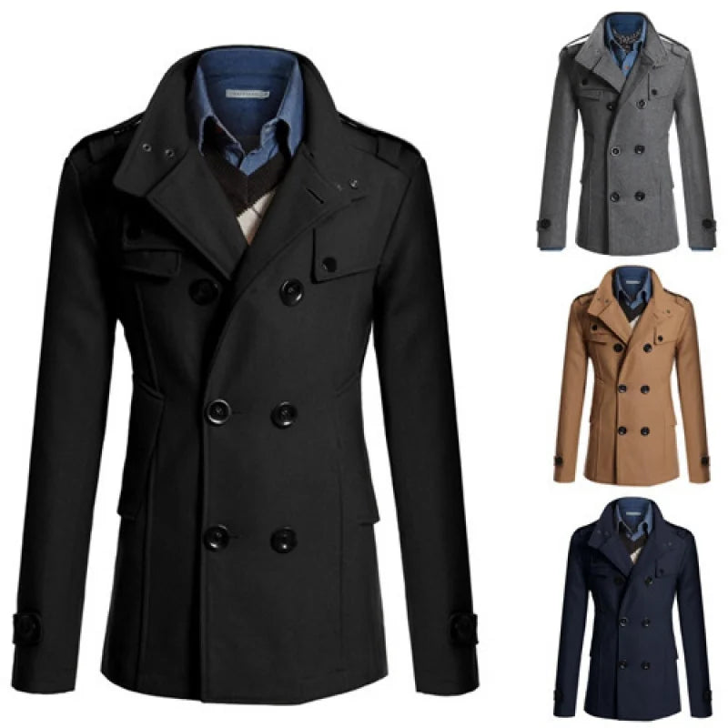 New Men's Coat Plus Size Men Coat Men's Slim-Fit Mid-Length Male Men's Clothing Trench Coat Men's Jackets