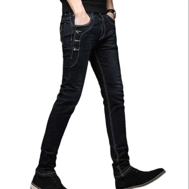 Batmo 2023 new arrival jeans men Fashion elasticity men's jeans high quality Comfortable Slim male cotton jeans pants,27-36.
