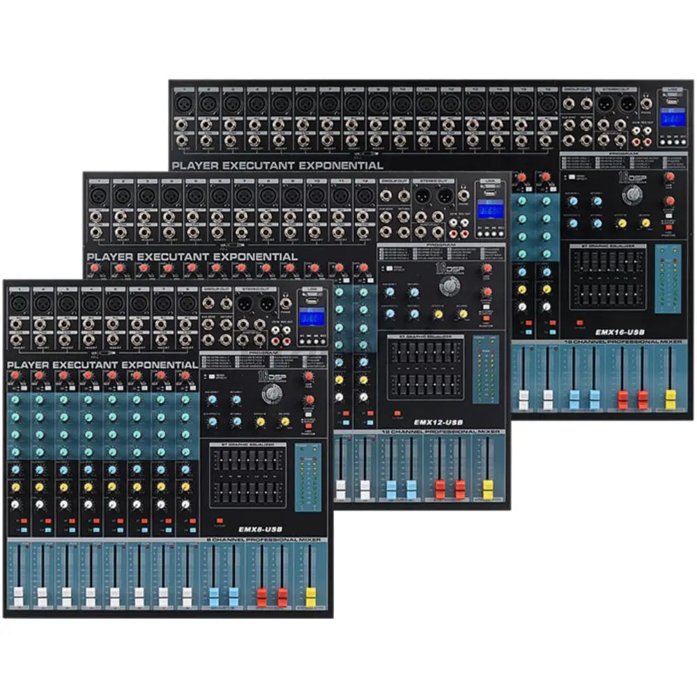 8/ 12/ 16/ 24Channels DJ Mixer Professional Audio Mixer Console With MP3, Bluetooth, DSP For Stage, Line Array Speaker