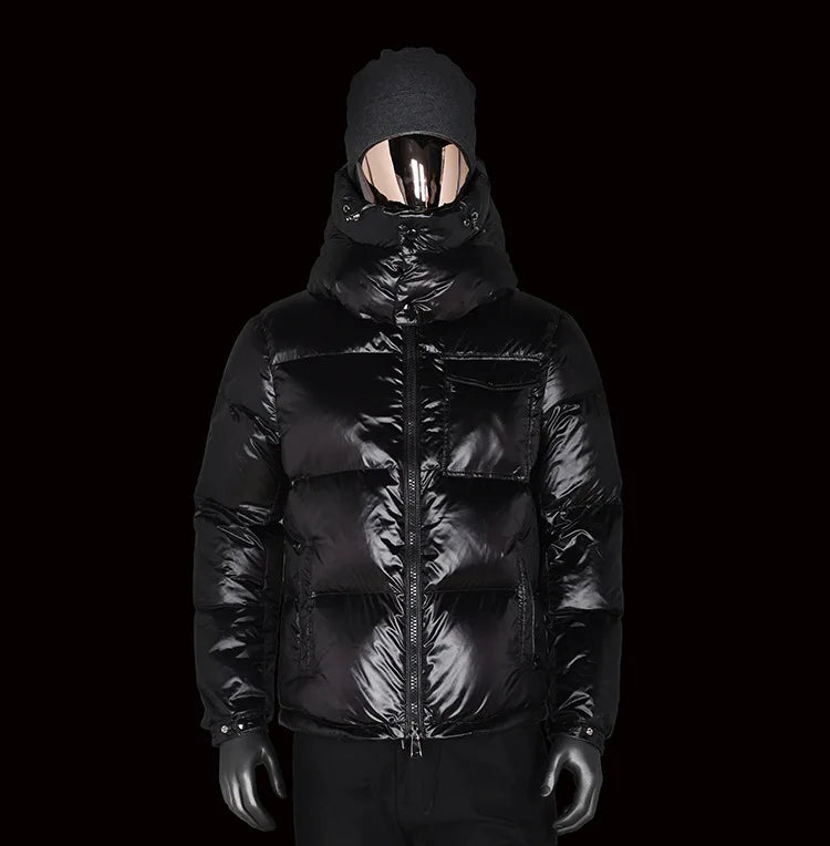 Fashion Double Zipper Down Coat 2024 Winter Mens Brand Hooded Long Sleeve Thick Duck Down Jacket Feather Puffer Jacket ZN27