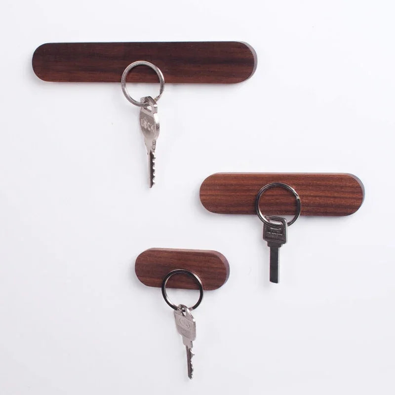 Wood Key Holder Wall Key Storage Organizer Weak Magnetic Rack Hanger Key Ring Hooks Clerk Housekeeper on The Wall
