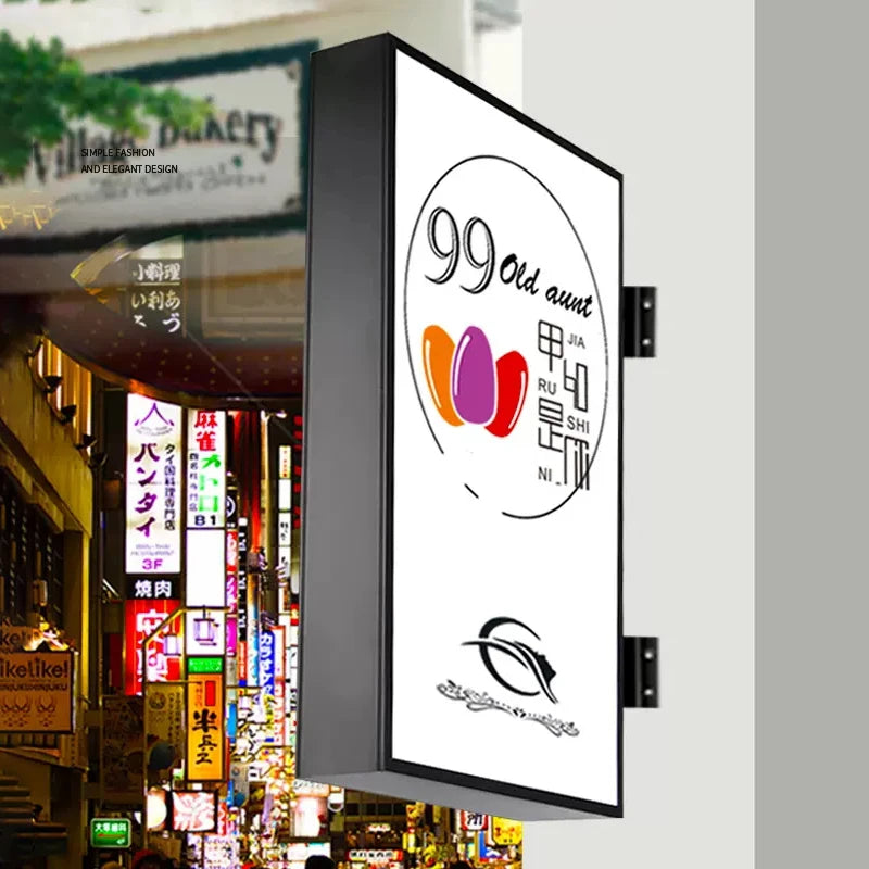 Custom Rectangle LED Advertising Light Box Outdoor Waterproof 3D Business Signs Beauty Studio Restaurant Illuminated Billboard