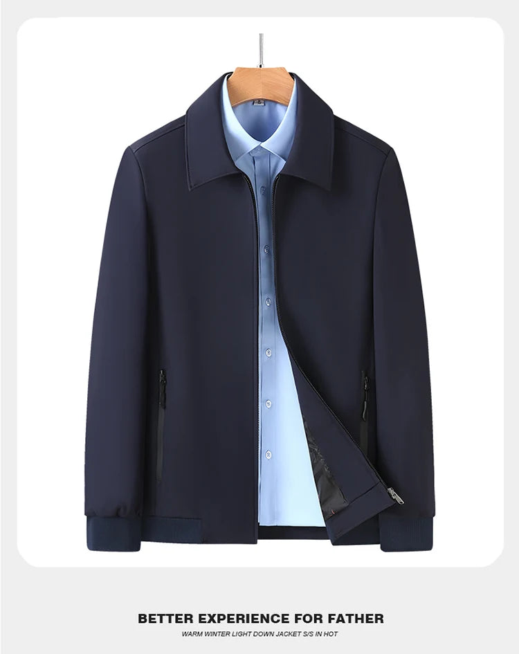 Mens Jackets Plus Size Coats Turn Down Collar Men Winter Jacket Zipper Pocket Men's Clothing 2022 Fashion Long Sleeve Coat Men
