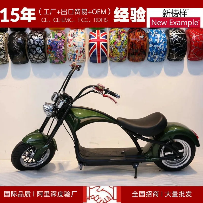 Fashion Bobber Electric City Coco Scooter Electric Motorcycle 60V12AH 1500W Electric Convenient Adult Travel Chopper