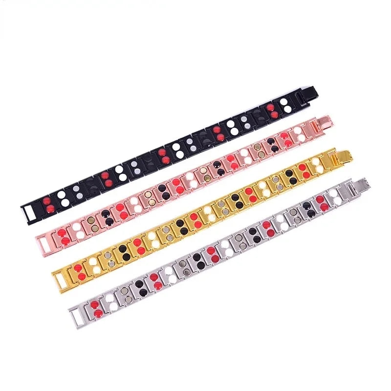 Punk Stainless Steel Men's Bracelets Energy Magnetic Tourmaline Bracelet Health Care Jewelry Chain for Women Bracelets Bangle