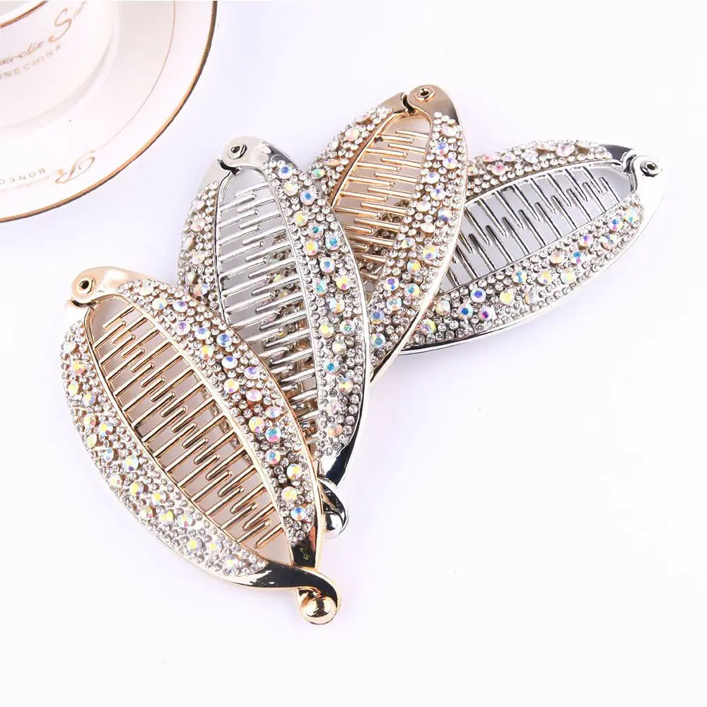 Fish Shape Hair Claw Rhinestone Clips Banana Barrettes Hairpins Hair Accessories For Women DIY Hair Styling