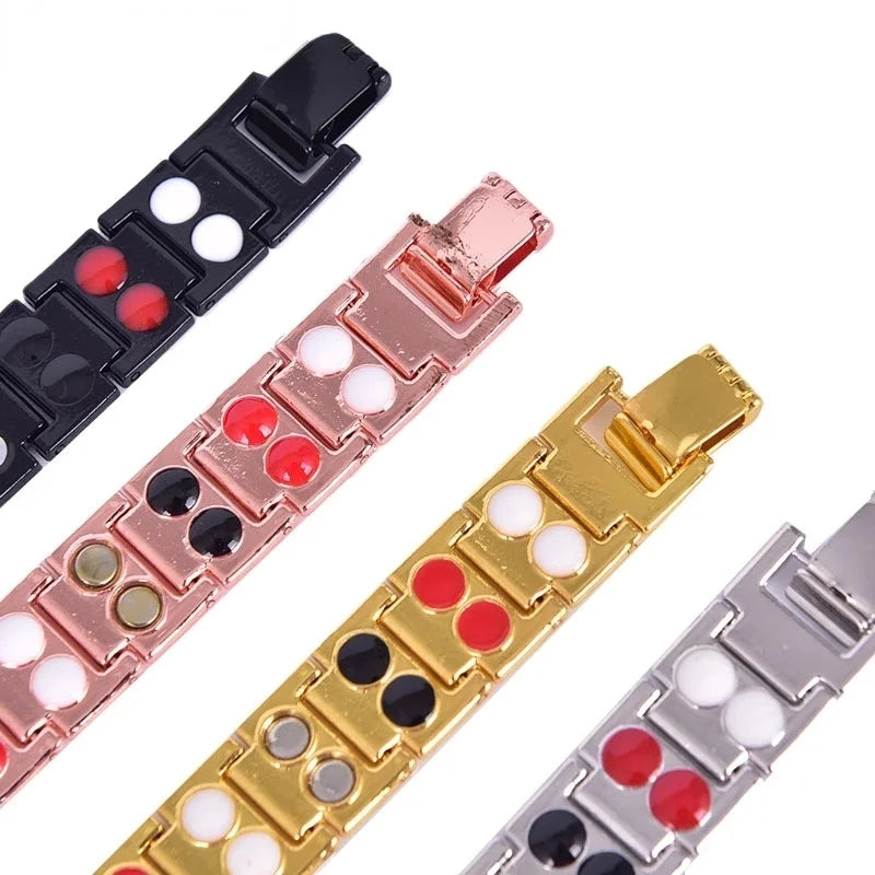 Punk Stainless Steel Men's Bracelets Energy Magnetic Tourmaline Bracelet Health Care Jewelry Chain for Women Bracelets Bangle