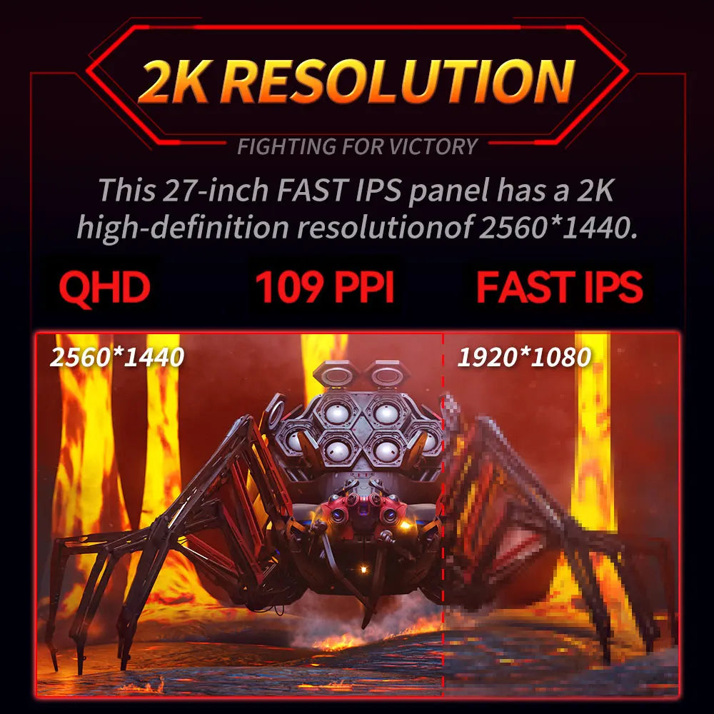 MUCAI 27 Inch Monitor 2K 240Hz IPS PC WLED Display QHD HDR400 Desktop Gaming Gamer Computer Screen Flat Panel HDMI-compatible/DP