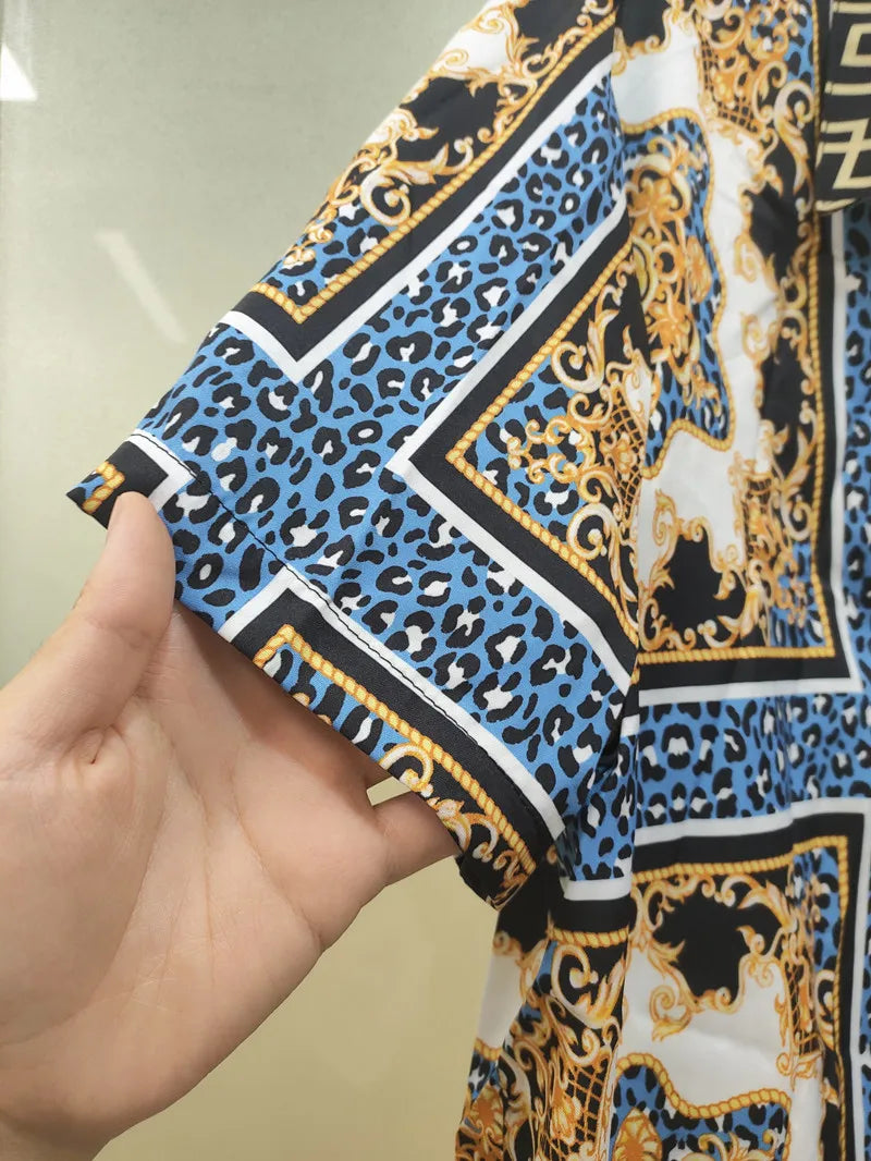 Hot Sale 2022 Summer New Men's Clothing European American Retro Trend Shirt Cardigan Men's Short Sleeve Shirt