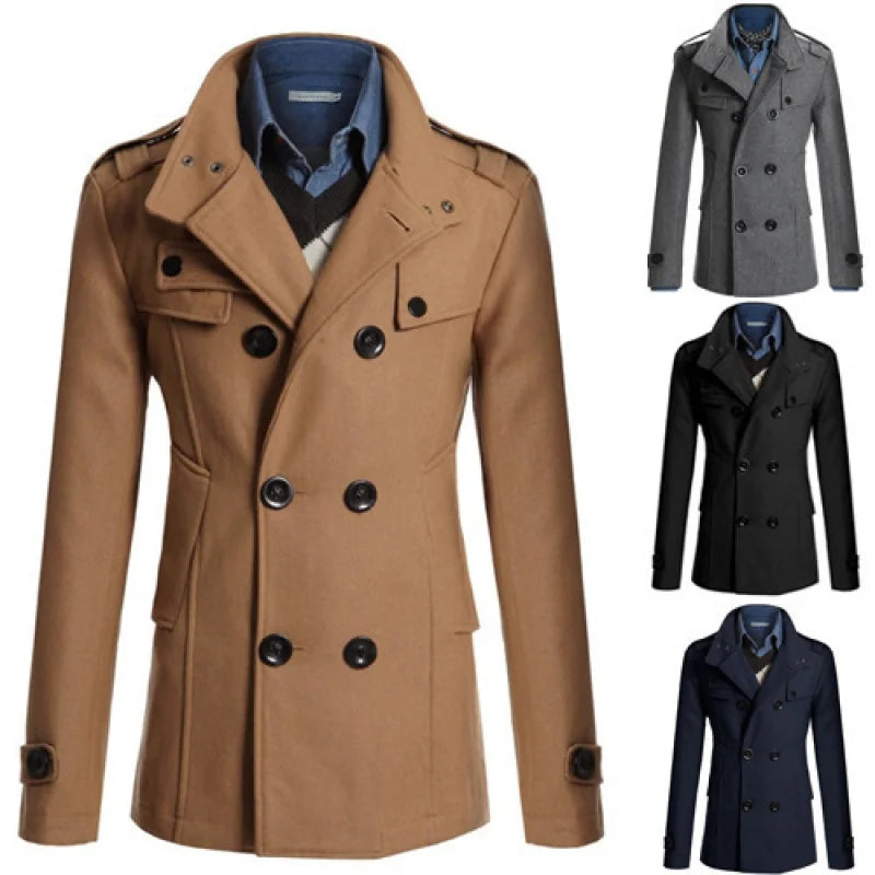 New Men's Coat Plus Size Men Coat Men's Slim-Fit Mid-Length Male Men's Clothing Trench Coat Men's Jackets