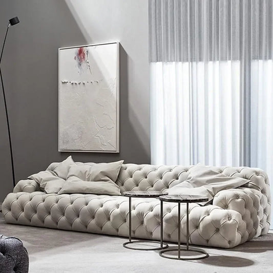 QB81 Fabric sofa combination post-modern light luxury American style durable thickened frosted velvet sofa