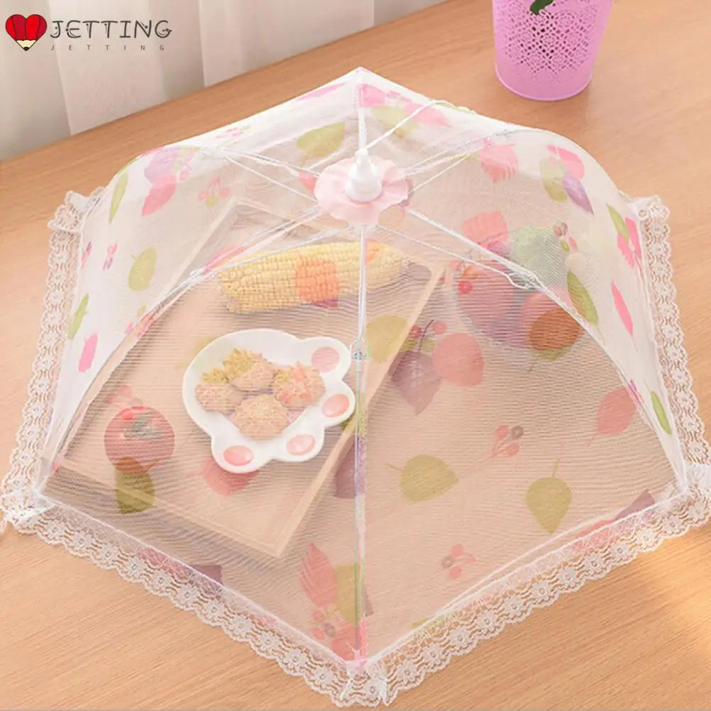 Hexagon Gauze Food Cover Umbrella Style Picnic Anti Fly Mosquito Net Tent Meal Cover Table Mesh Food Cover Kitchen Tool
