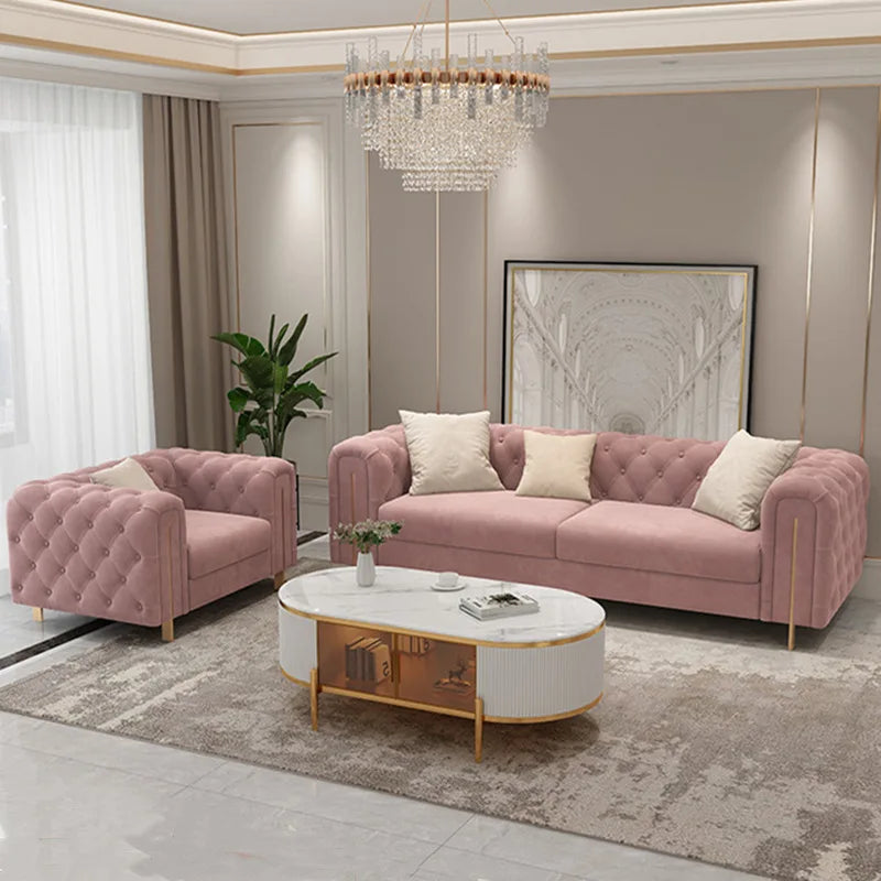 GG2 Modern simple luxury living room fabric art large and small apartment super fiber leather corner leather sofa combination