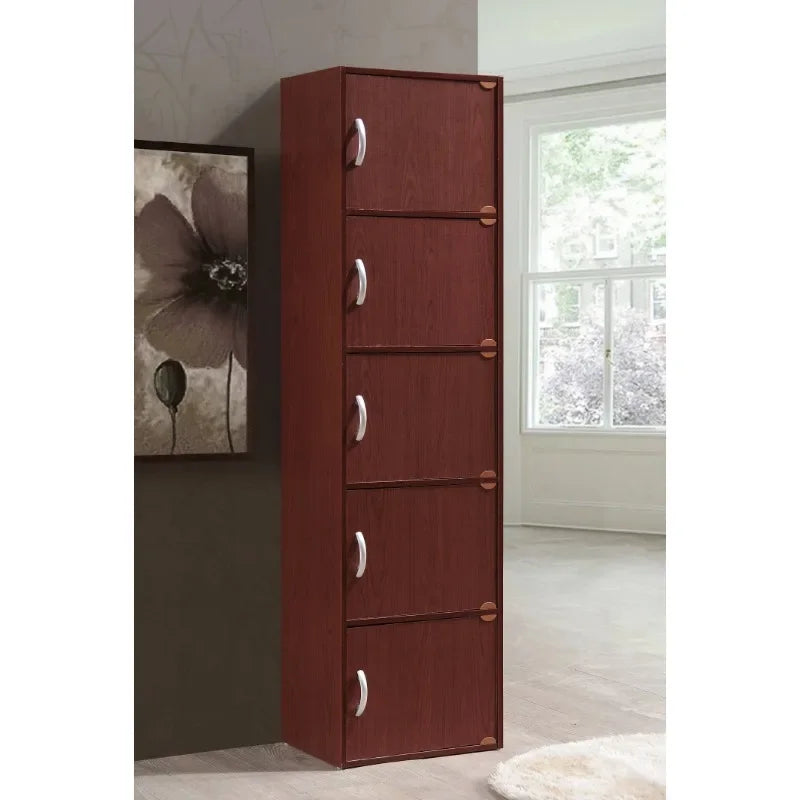 Hodedah 5-Shelf, 5-Door Multipurpose Cabinet, Multiple Colors kitchen cabinet