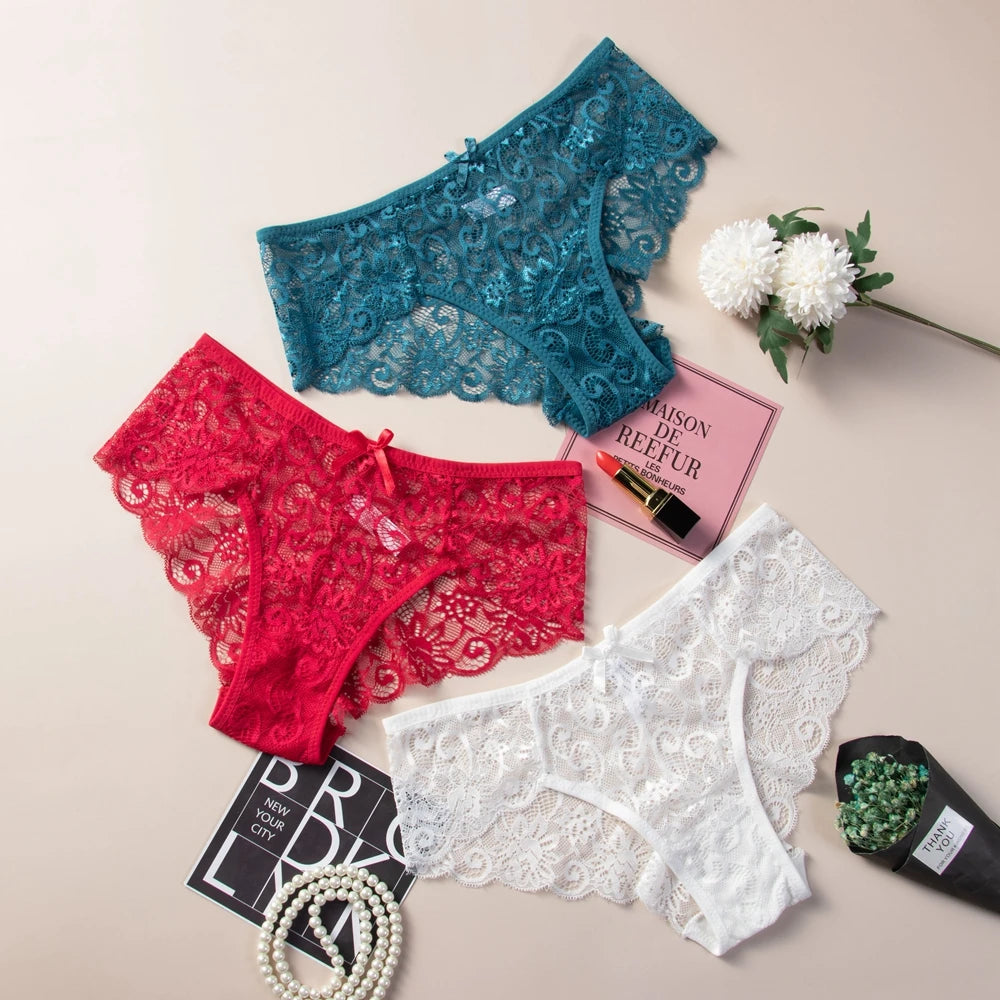 Plus Size S/XL Fashion High Quality Women's Panties Breathable Female Underwear Sexy Lace Lingerie