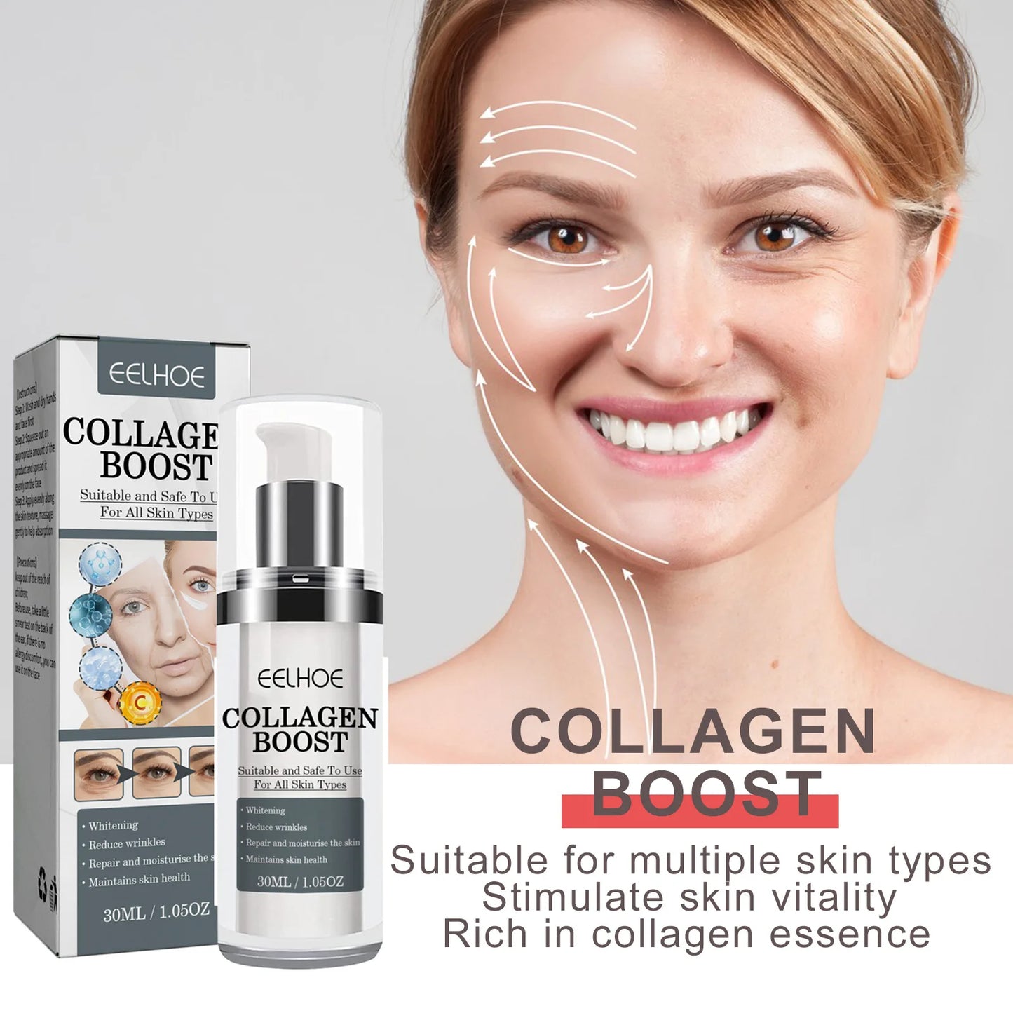 Collagen Anti Wrinkle Cream Reverse Age Recombination To Lighten Fade Fine Lines Moisturize Anti-Aging Firmen Skin Whiting Cream