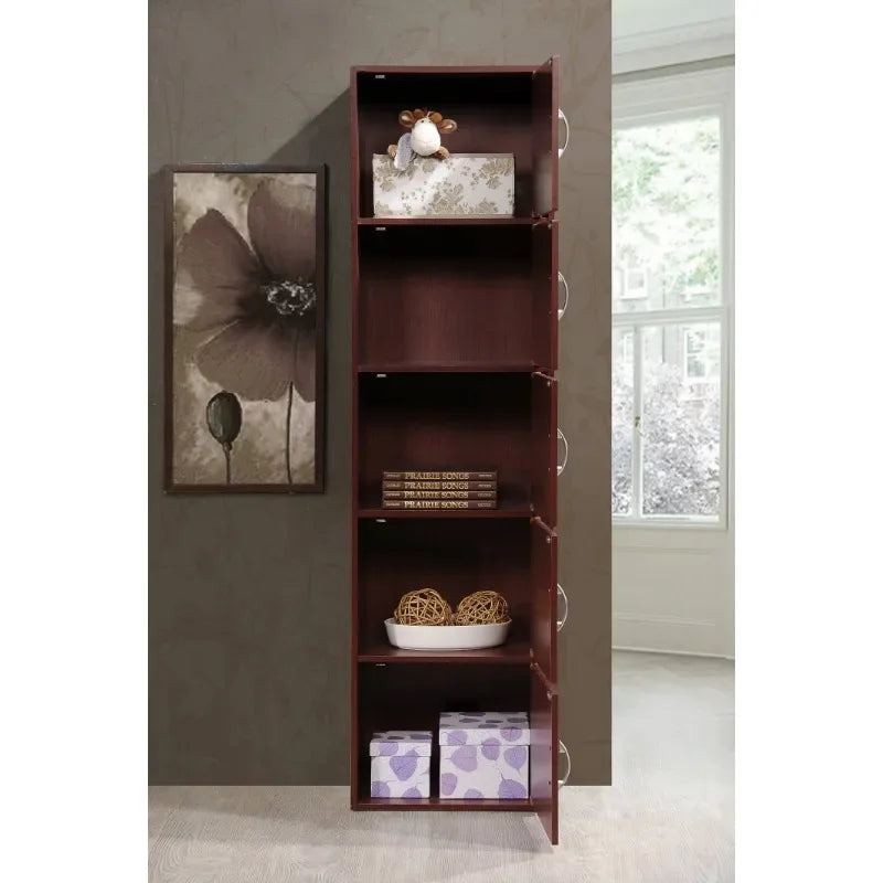 Hodedah 5-Shelf, 5-Door Multipurpose Cabinet, Multiple Colors kitchen cabinet