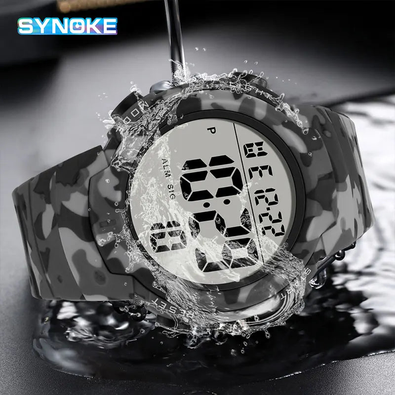SYNOKE Outdoor sports watch Army Wristwatch Men Digital Watch Big Dial Watches Led Waterproof For Male Reloj Hombre Dropshipping